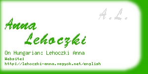 anna lehoczki business card